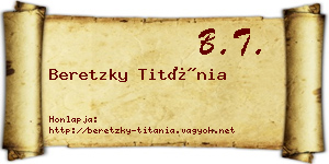 Beretzky Titánia névjegykártya